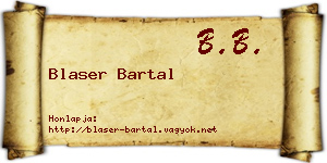 Blaser Bartal névjegykártya